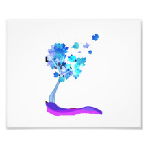 hojas azules del árbol que soplan la tierra design fotografia