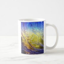 Hojas azules del hielo taza
