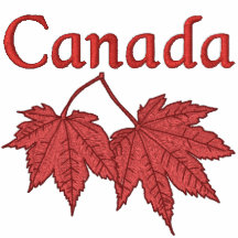 Hojas de arce canadienses polo bordado