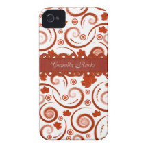 Hojas de arce y remolinos iPhone 4 funda