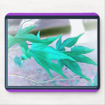 Hojas de la aguamarina - Mousepad Tapete De Ratón