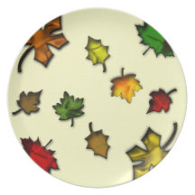 Hojas de otoño plato