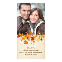 Hojas de otoño tarjeta personal con foto