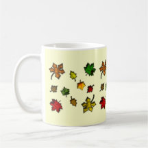 Hojas de otoño tazas