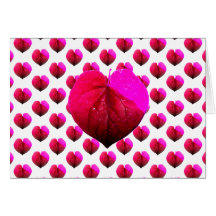 Hojas del corazón del amor tarjeton