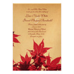 Hojas del rojo en invitaciones del boda del oro invitacion personal 