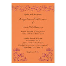 Hojas elegantes y boda de la terracota de la flora invitaciones personales 