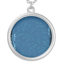 Hojas florales azules abstractas joyeria
