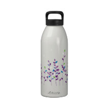 Hojas púrpuras botella de agua