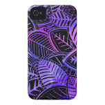 Hojas violetas de la acuarela Case-Mate iPhone 4 cárcasa
