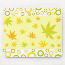 Hojas y círculos - Mousepad Alfombrilla De Ratones
