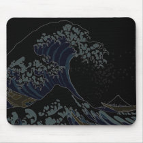 Hokusai's wave dark alfombrillas de raton 