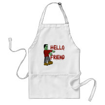 Hola camisetas espeluznantes de Frankenstein del a Delantales