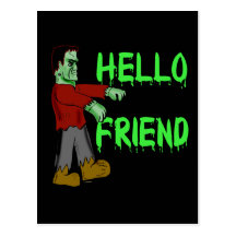 Hola camisetas espeluznantes de Frankenstein del a Tarjeta Postal