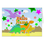 Hola dinosaurios del color su tarjeta de presentac