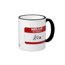 Hola mi nombre es Ava (rojo) Taza