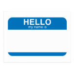 Hola mi nombre es - azul tarjetas postales