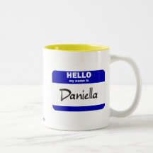 Hola mi nombre es Daniella (azul) Tazas