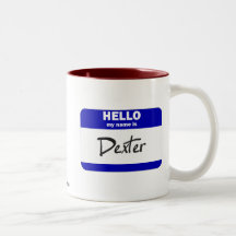 Hola mi nombre es Dexter (azul) Tazas De Café