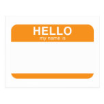 Hola mi nombre es - naranja postales