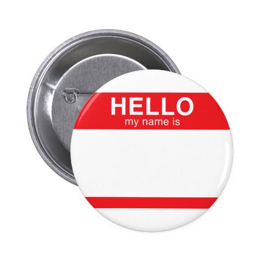 Hola mi nombre es - rojo pin