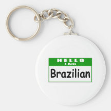 Hola, soy… Nametag brasileño Llaveros Personalizados