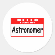 Hola, soy un Nametag del astrónomo… Etiquetas Redondas