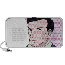Hombre cómico altavoz de viaje
