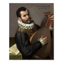 Hombre con un laúd posters