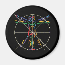 Hombre de la anatomía de DaVinci en los colores de Imanes