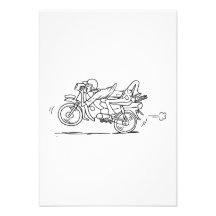 Hombre de la motocicleta del dibujo animado anuncios  