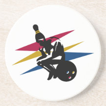 hombre de pensamiento de los bolos divertidos posavasos manualidades
