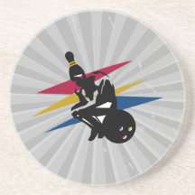 hombre de pensamiento de los bolos divertidos posavasos diseño
