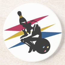hombre de pensamiento de los bolos divertidos posavasos diseño