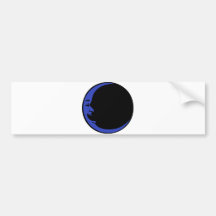 Hombre de risa negro de la luna de la luna azul de etiqueta de parachoque