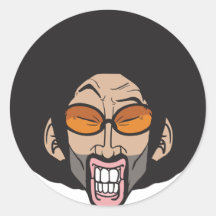 Hombre del Afro de Hiphop Pegatinas