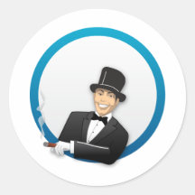Hombre del casino etiquetas redondas