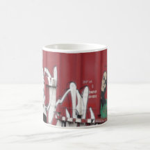 Hombre del cuadro de coche tazas