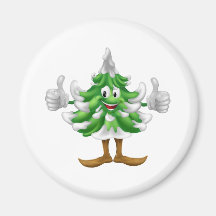 Hombre del dibujo animado del árbol de navidad imán de frigorifico