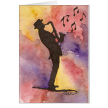 Hombre del jazz tarjeta
