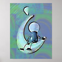 Hombre en el poster de la luna