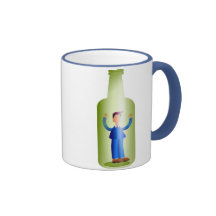 Hombre en una botella tazas