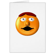 Hombre sonriente anaranjado de la cara tarjeton