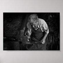 Hombre tallando artesania(Herrero) O Oils Artwork Poster