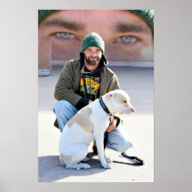 Hombre y perro sin hogar posters