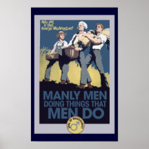 HOMBRES de hombres del humor del vintage Poster