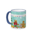 Hombres de pan de jengibre, taza de café de la gen