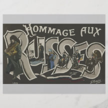 Homenaje Russes aux., vintage Tarjetas Publicitarias