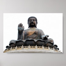 Hong Kong gigante que sienta a Buda Posters