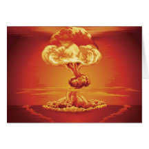 Hongo atómico de la explosión nuclear felicitacion 
